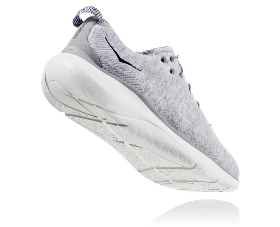 Hoka One One Hardloopschoenen Heren - Hupana Flow Wool - Grijs - ON1236908